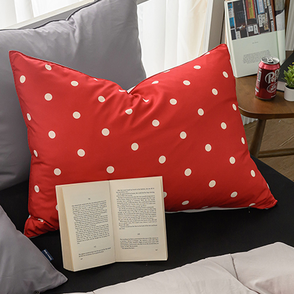 해피니 베개커버 도트 세미마이크로 베개 50x70 (레드) (베개솜 별매)