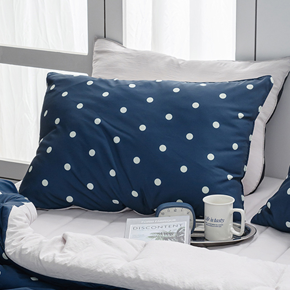 해피니 베개커버 도트 세미마이크로 베개 50x70 (네이비) (베개솜 별매)