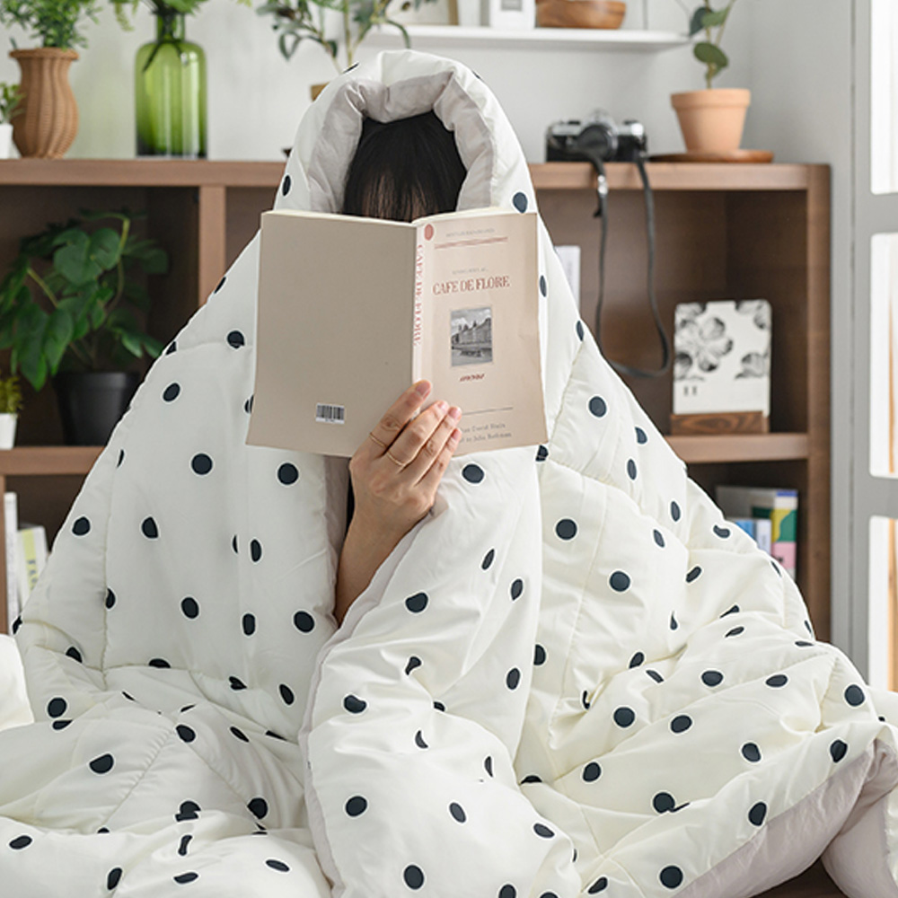 해피니 이불 도트 세미마이크로 차렵이불 슈퍼싱글 SS (베이지)