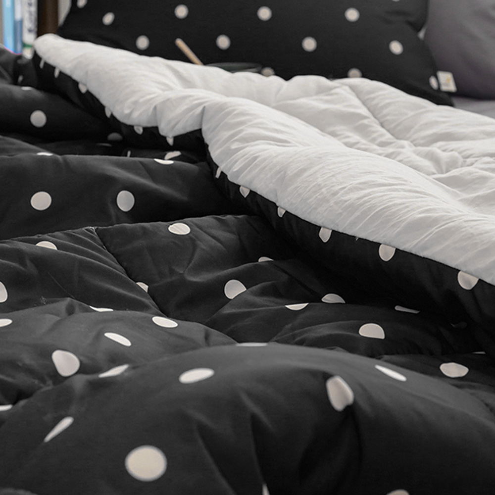 해피니 이불 도트 세미마이크로 차렵이불 슈퍼싱글 SS (블랙)