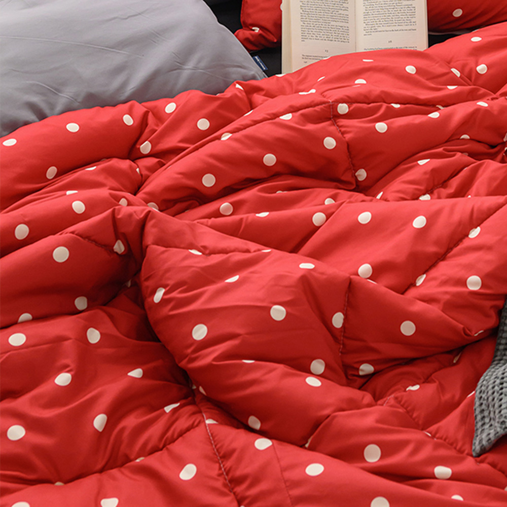 해피니 이불 도트 세미마이크로 차렵이불 퀸 Q (레드)
