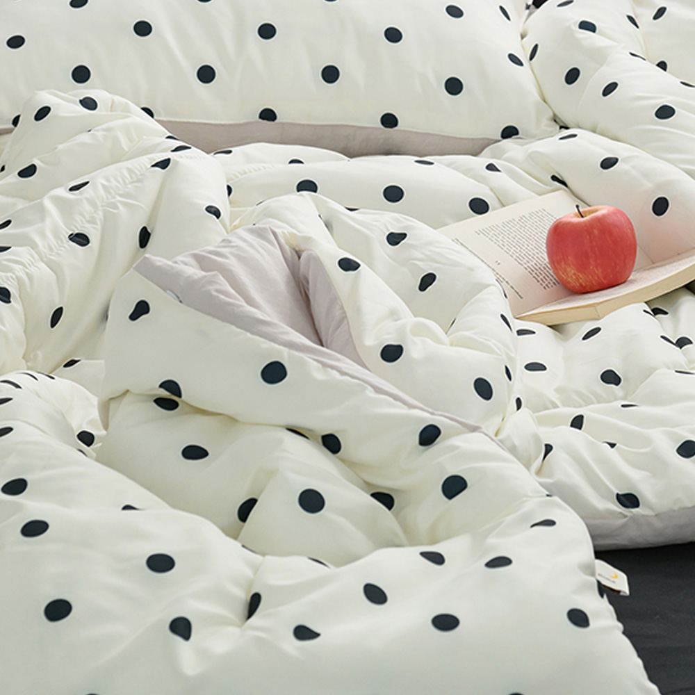 해피니 이불 도트 세미마이크로 차렵이불 퀸 Q (베이지)
