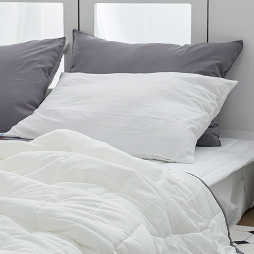 해피니 베개커버 데일리 리버서블2 간절기 베개 50x70 (화이트) (베개솜 별매)