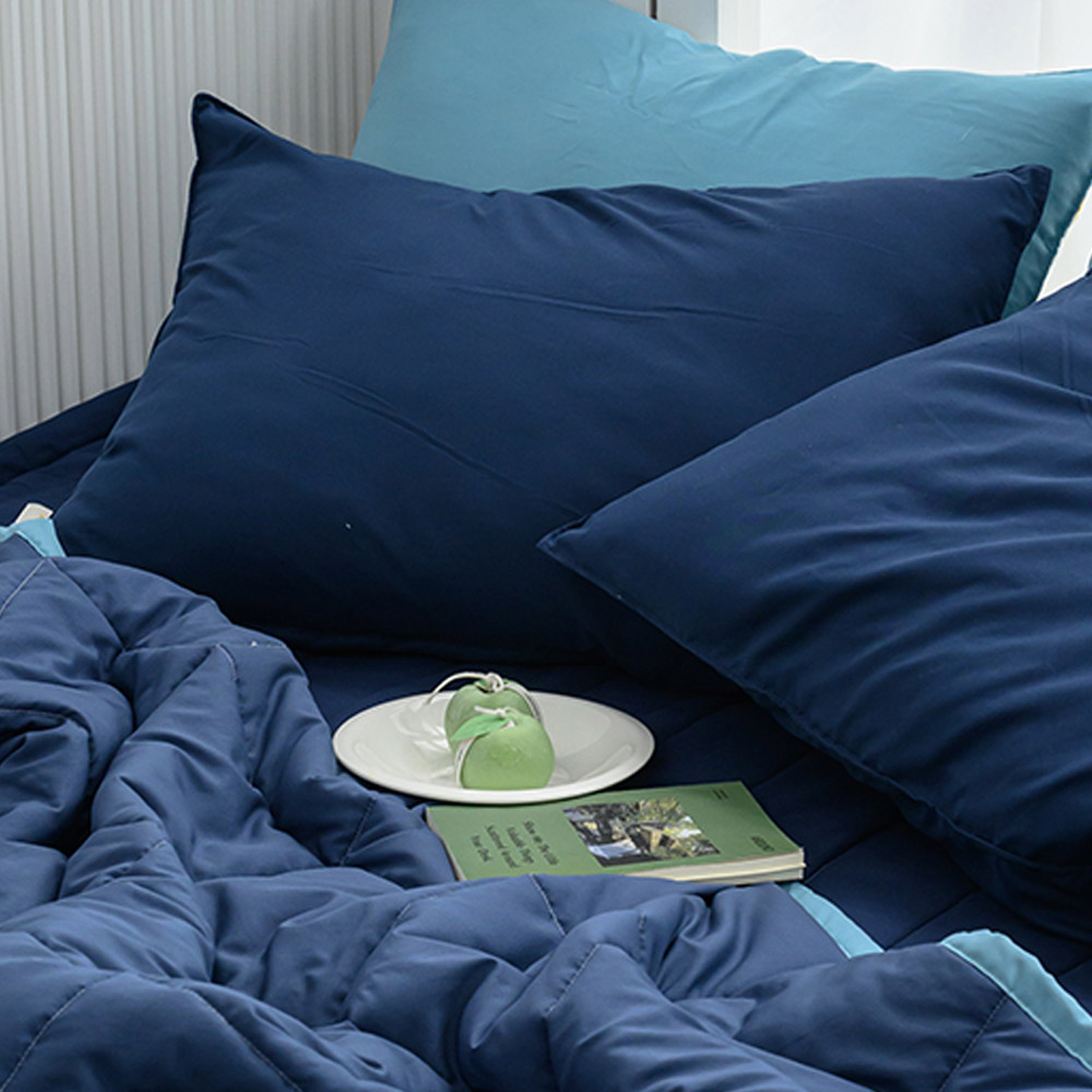 해피니 베개커버 데일리 리버서블2 간절기 베개 50x70 (네이비) (베개솜 별매)