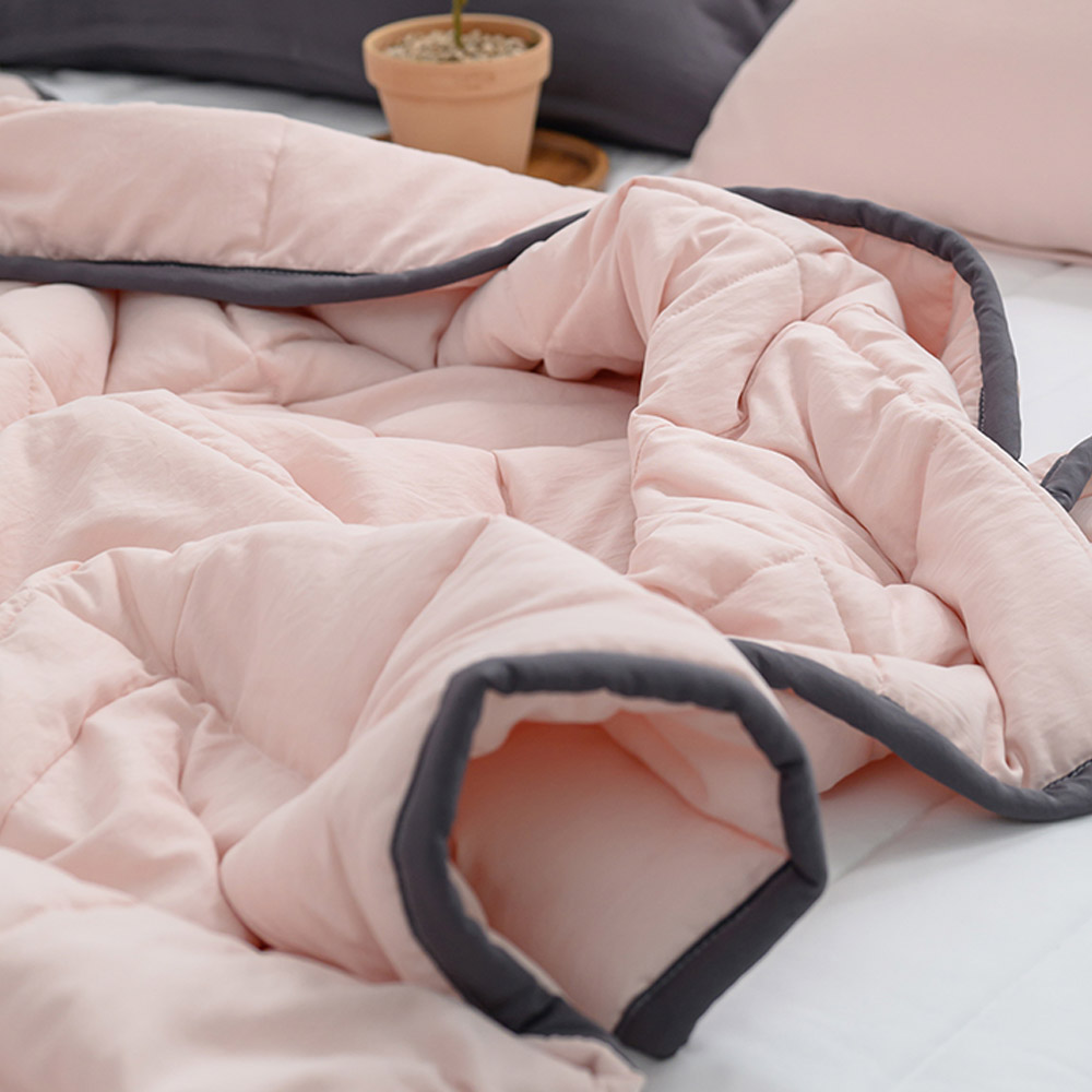 해피니 이불 데일리 리버서블2 간절기 이불 슈퍼싱글 SS (핑크)