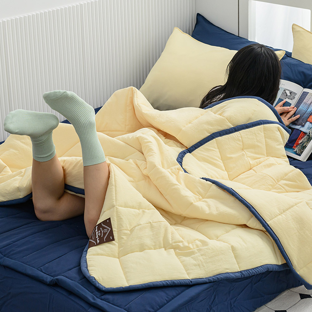 해피니 이불베개세트 데일리 리버서블2 간절기 이불 베개커버 세트 퀸 Q (옐로우) (베개솜 별매)