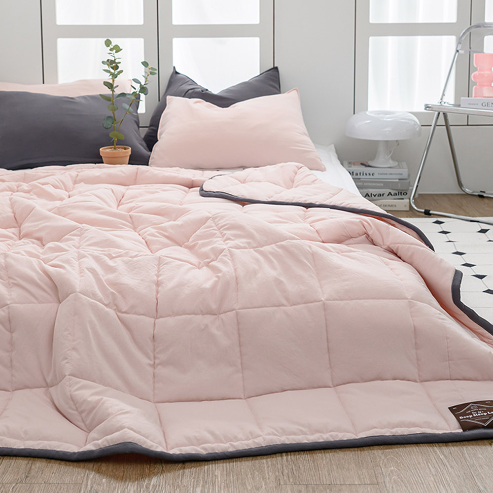 해피니 이불베개세트 데일리 리버서블2 간절기 이불 베개커버 세트 퀸 Q (핑크) (베개솜 별매)