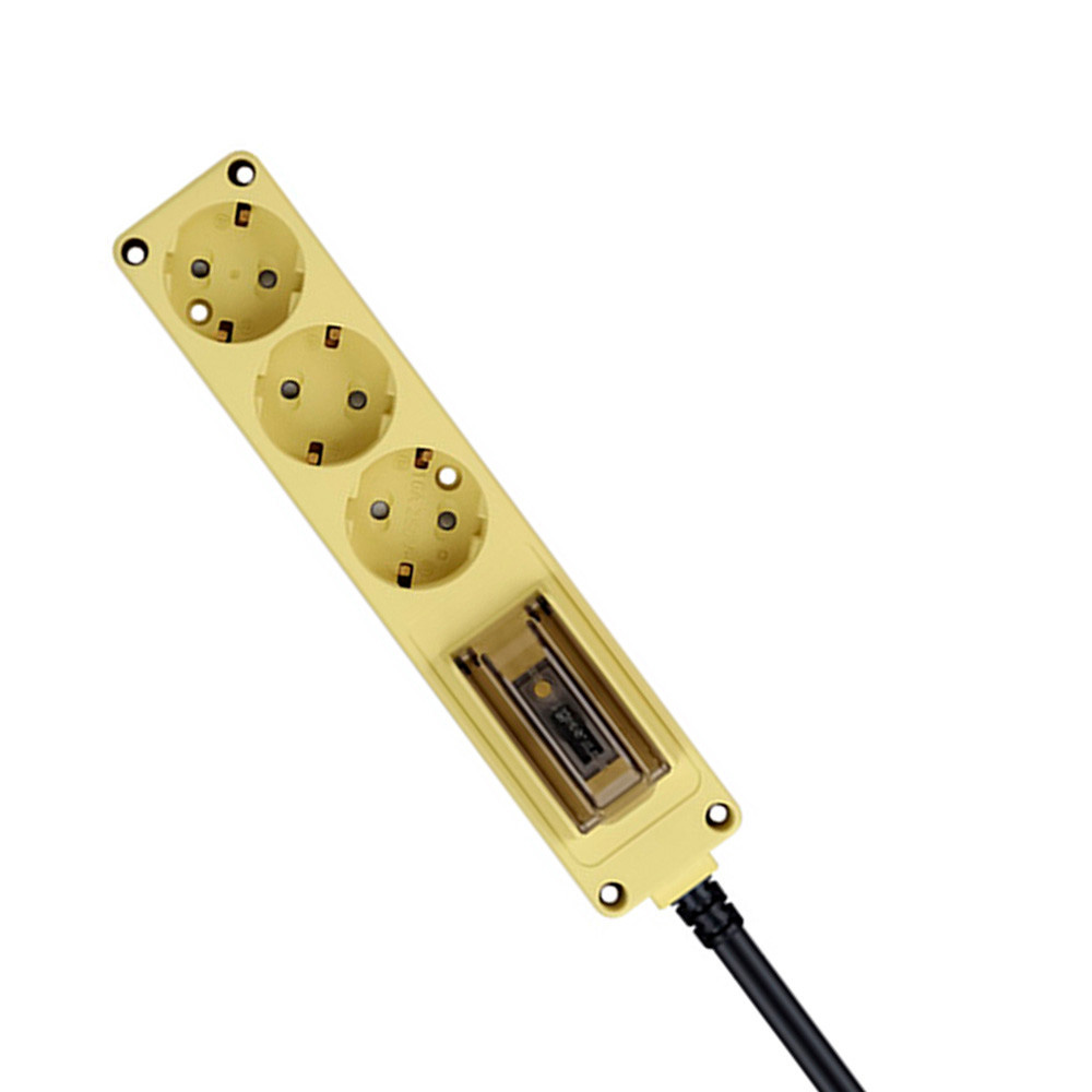 현대일렉트릭 멀티탭 오브제 고용량 누전차단 멀티코드 콘센트 3구 3M (옐로우)