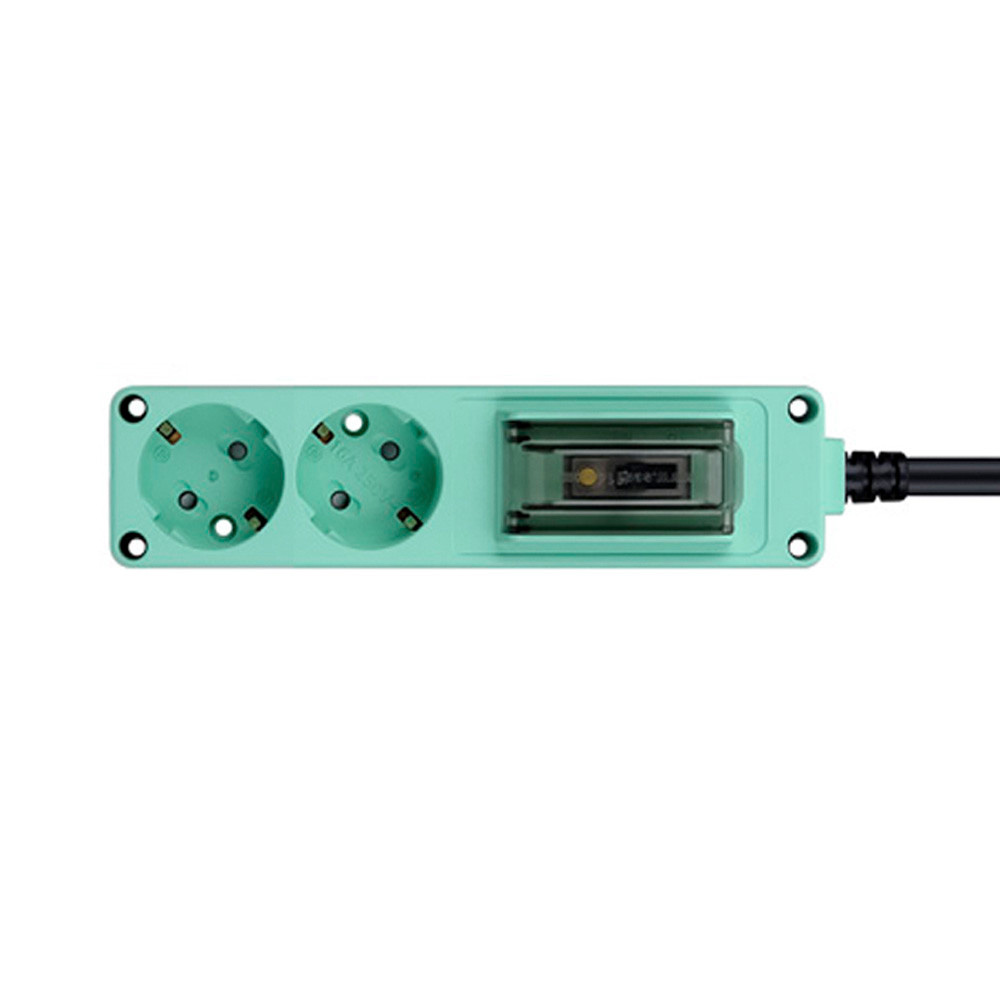 현대일렉트릭 멀티탭 오브제 고용량 누전차단 멀티코드 콘센트 2구 5M (민트)