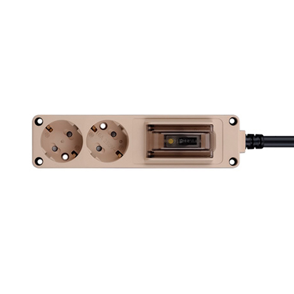 현대일렉트릭 멀티탭 오브제 고용량 누전차단 멀티코드 콘센트 2구 5M (베이지)