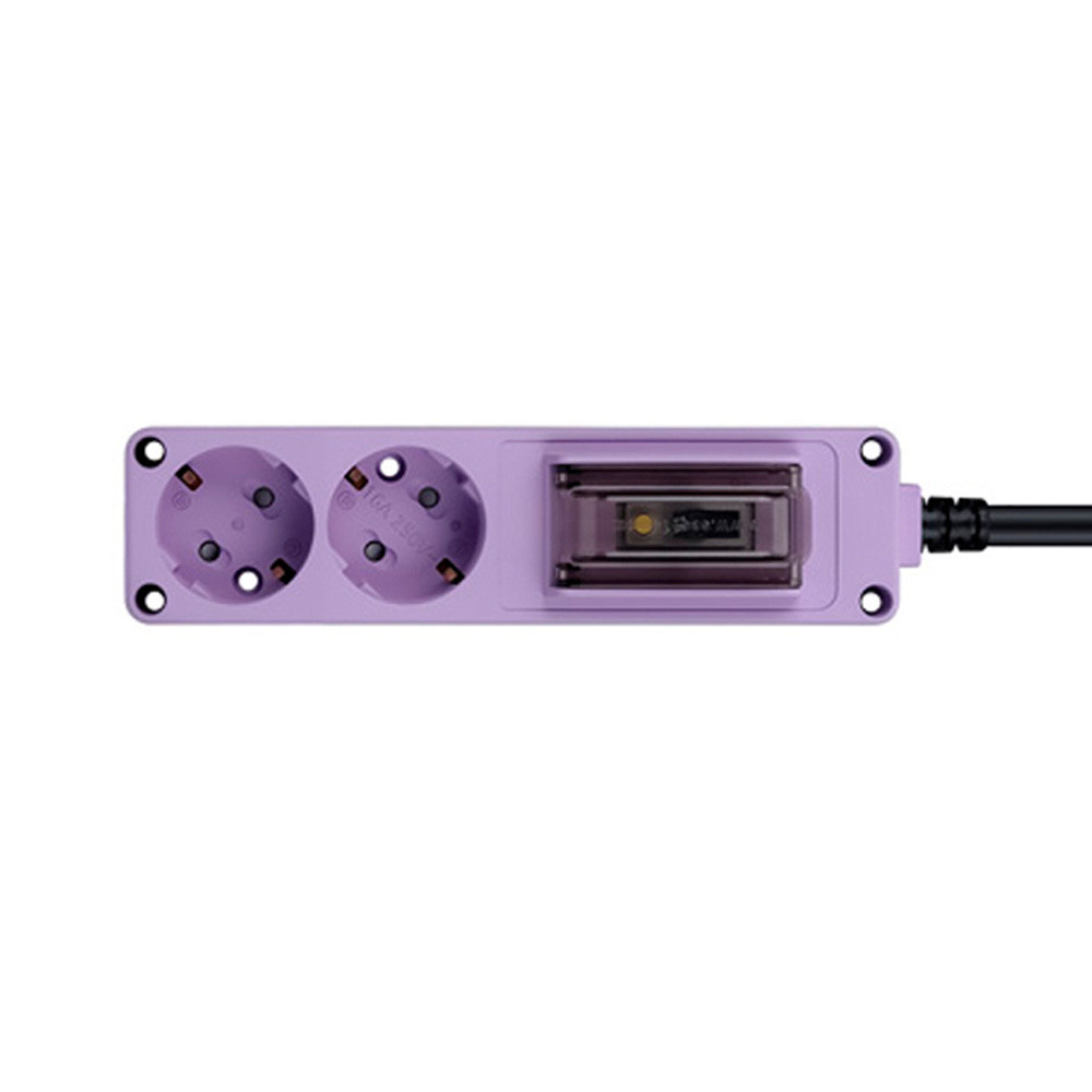 현대일렉트릭 멀티탭 오브제 고용량 누전차단 멀티코드 콘센트 2구 5M (퍼플)