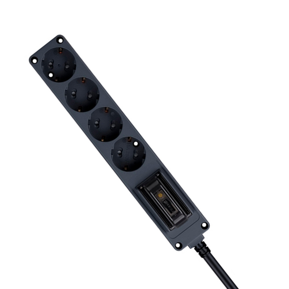 현대일렉트릭 멀티탭 오브제 고용량 누전차단 멀티코드 콘센트 4구 3M (다크그레이)