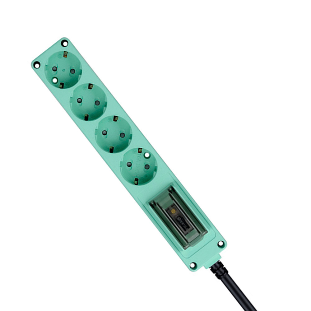 현대일렉트릭 멀티탭 오브제 고용량 누전차단 멀티코드 콘센트 4구 3M (민트)