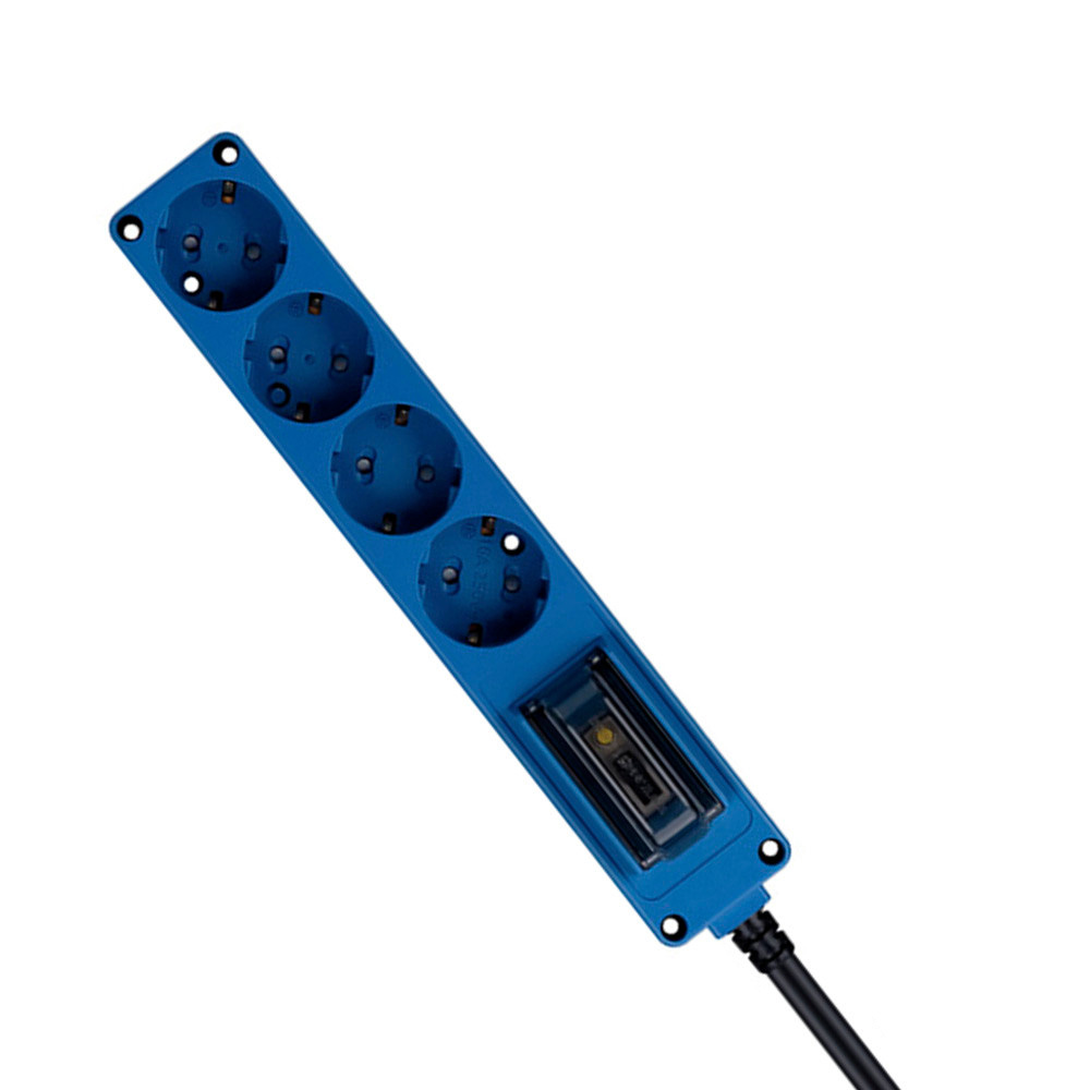 현대일렉트릭 멀티탭 오브제 고용량 누전차단 멀티코드 콘센트 4구 3M (블루)