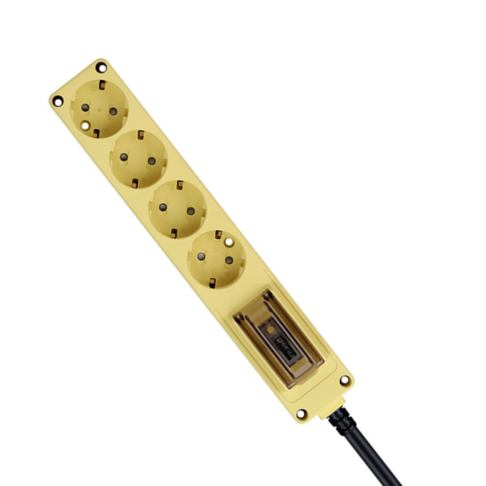 현대일렉트릭 멀티탭 오브제 고용량 누전차단 멀티코드 콘센트 4구 3M (옐로우)