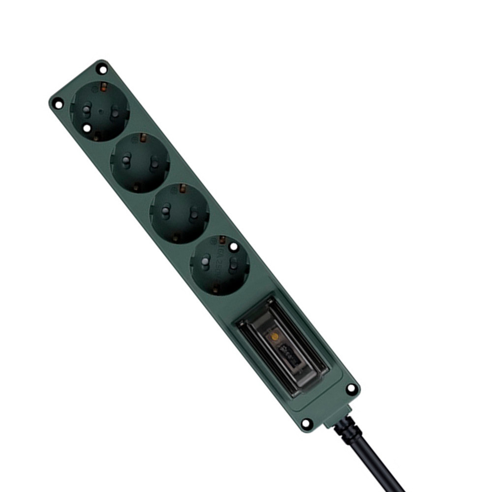 현대일렉트릭 멀티탭 오브제 고용량 누전차단 멀티코드 콘센트 4구 3M (카키)