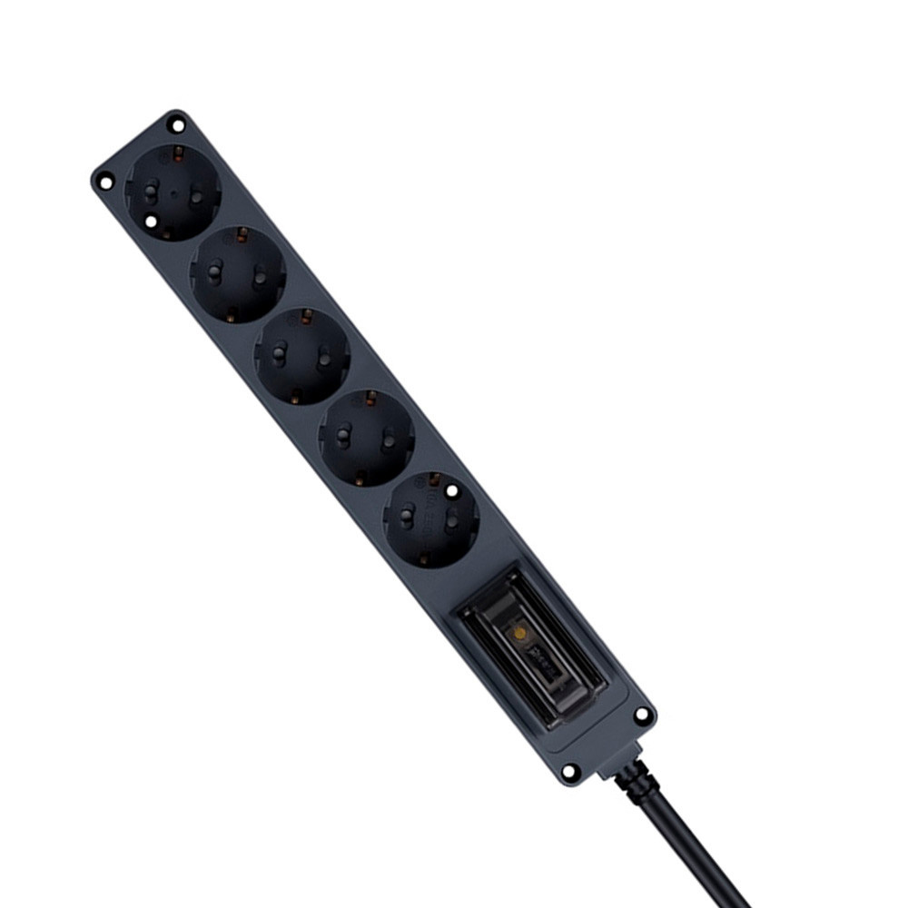 현대일렉트릭 멀티탭 오브제 고용량 누전차단 멀티코드 콘센트 5구 3M (다크그레이)