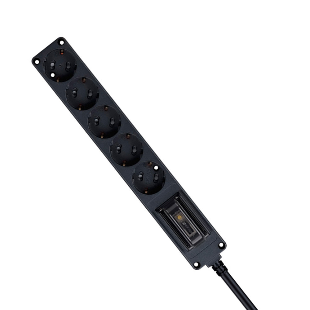 현대일렉트릭 멀티탭 오브제 고용량 누전차단 멀티코드 콘센트 5구 3M (블랙)