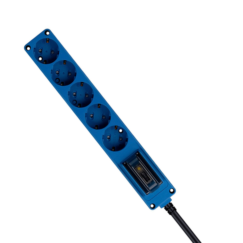 현대일렉트릭 멀티탭 오브제 고용량 누전차단 멀티코드 콘센트 5구 3M (블루)