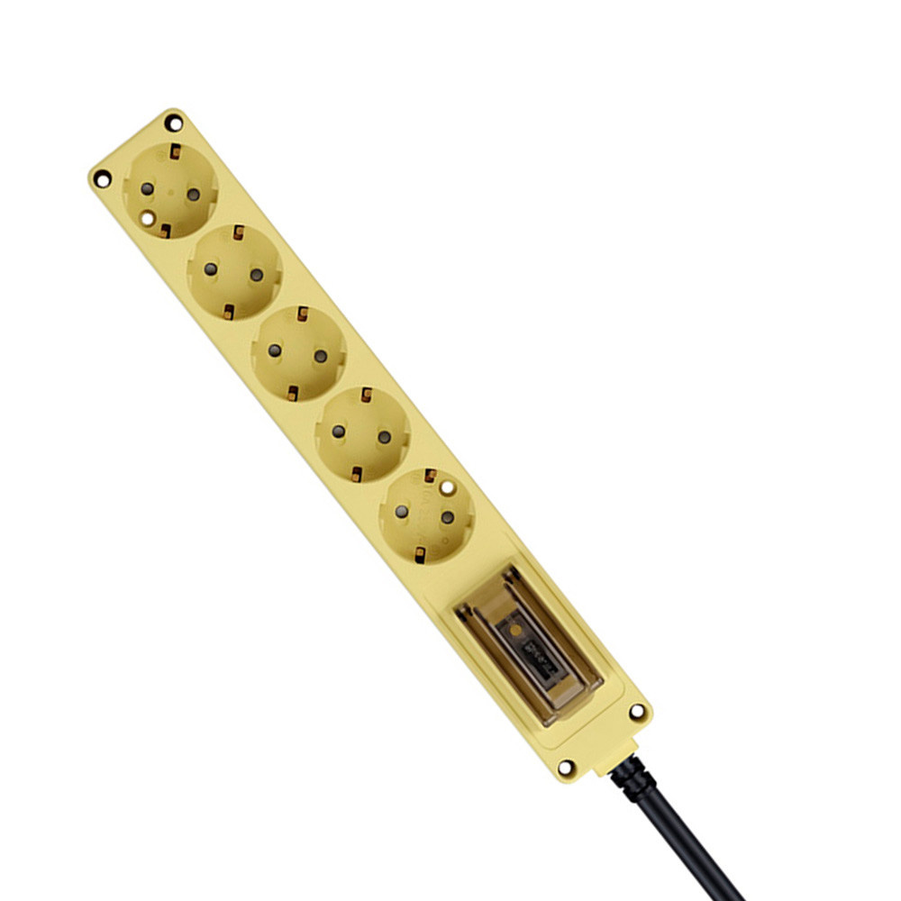 현대일렉트릭 멀티탭 오브제 고용량 누전차단 멀티코드 콘센트 5구 3M (옐로우)