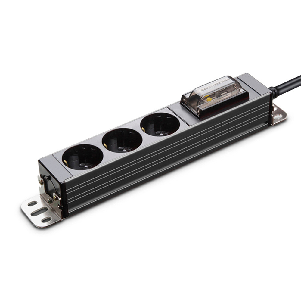 현대일렉트릭 멀티탭 서버탭 알루미늄 고용량 누전차단 멀티코드 콘센트 3구 1.5M (티타늄)