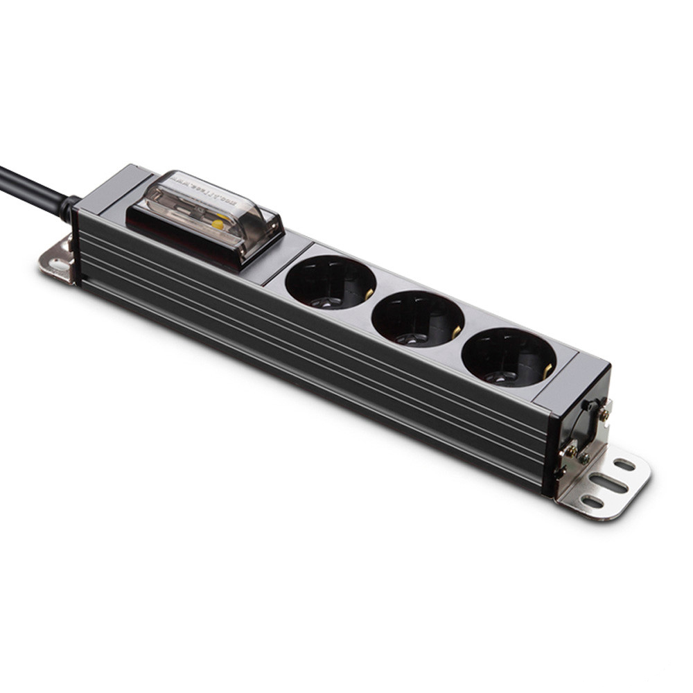 현대일렉트릭 멀티탭 서버탭 알루미늄 고용량 누전차단 멀티코드 콘센트 3구 3M (티타늄)