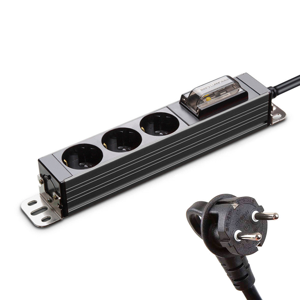 현대일렉트릭 멀티탭 서버탭 알루미늄 고용량 누전차단 멀티코드 콘센트 3구 5M (티타늄)