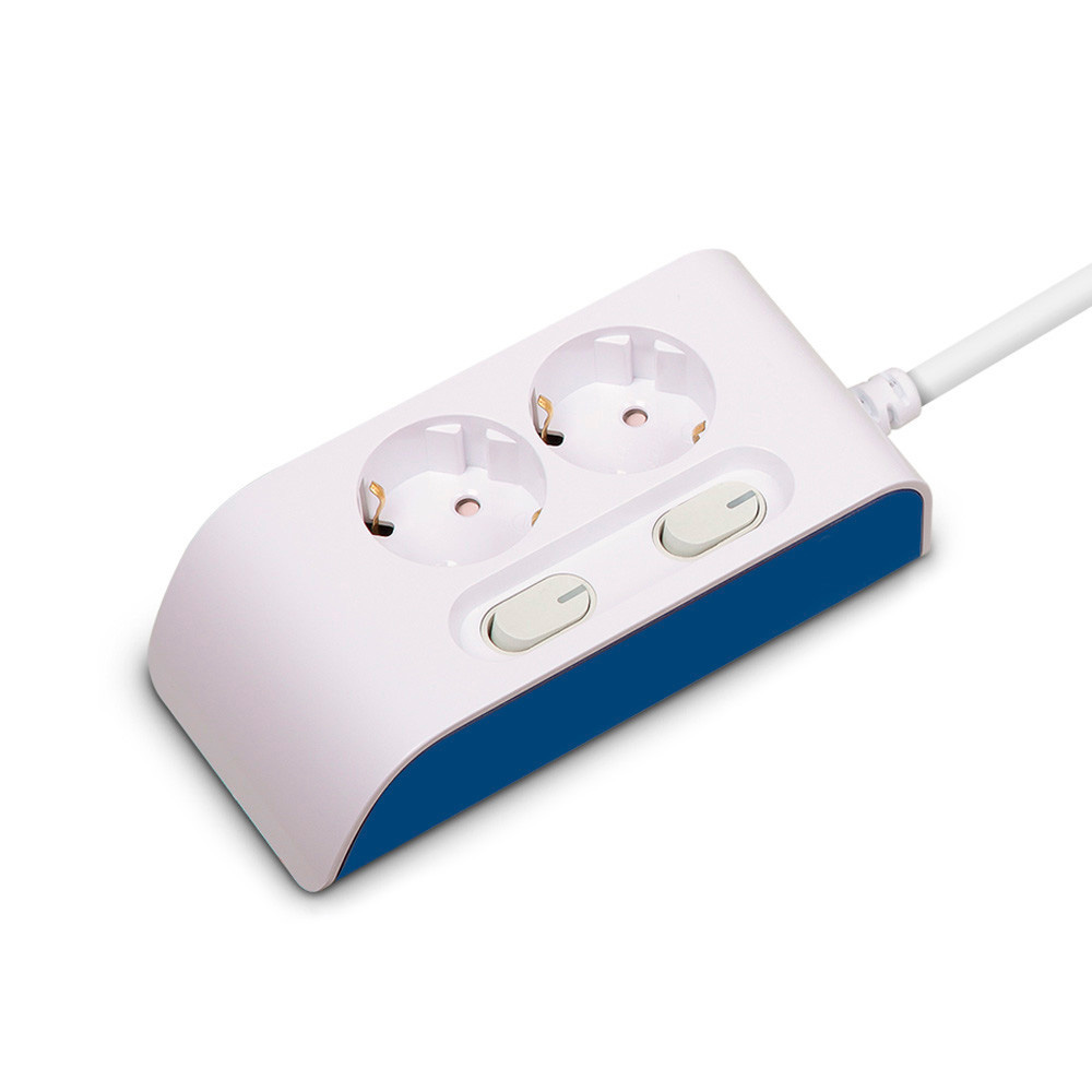 현대일렉트릭 멀티탭 선이 굵어 안전한 하이탭 멀티코드 콘센트 개별 전원 스위치 2구 1.5M (16A)