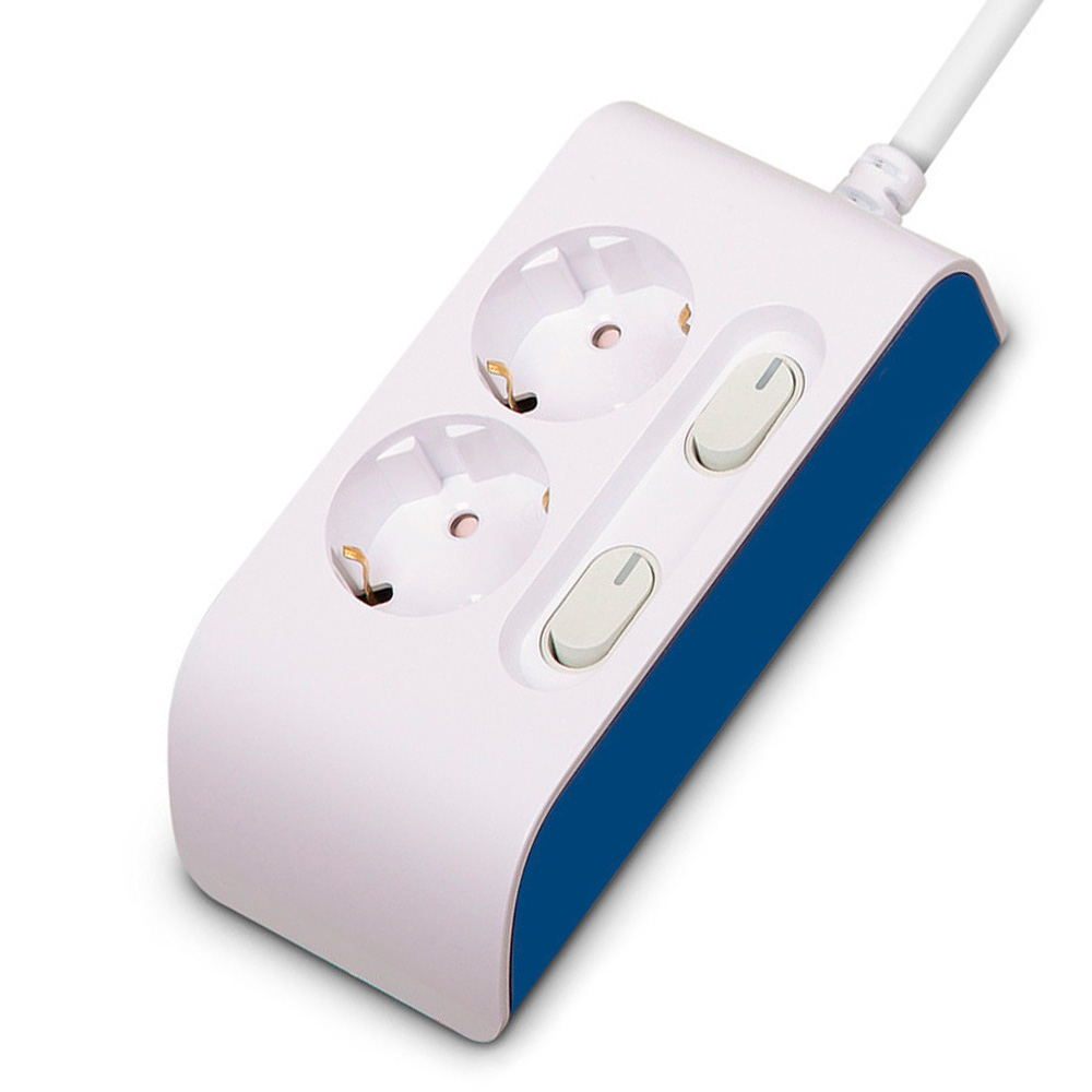 현대일렉트릭 멀티탭 선이 굵어 안전한 하이탭 멀티코드 콘센트 개별 전원 스위치 2구 3M (16A)