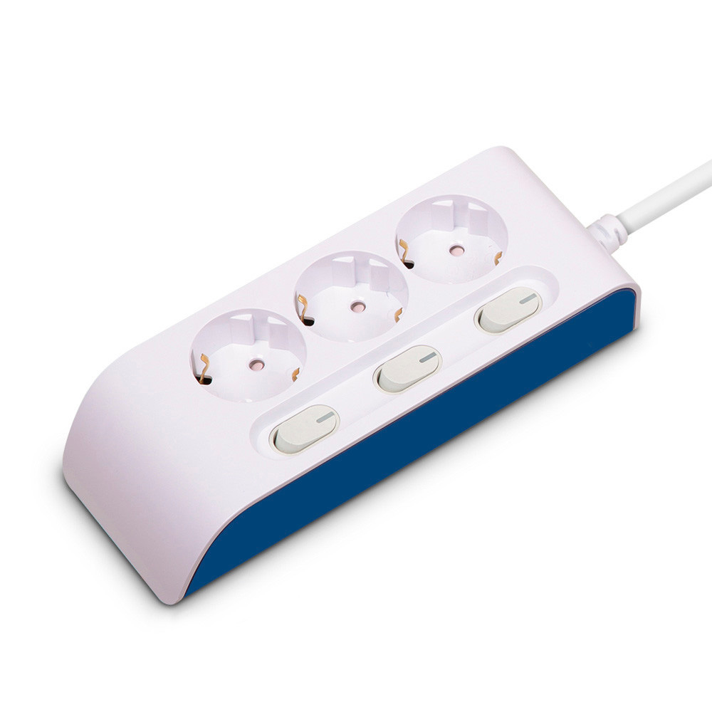 현대일렉트릭 멀티탭 선이 굵어 안전한 하이탭 멀티코드 콘센트 개별 전원 스위치 3구 1.5M (16A)