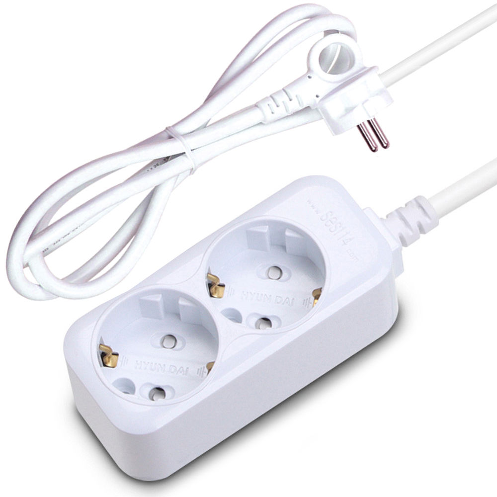 현대일렉트릭 멀티탭 일반 접지 멀티코드 콘센트 2구 5M (10A)