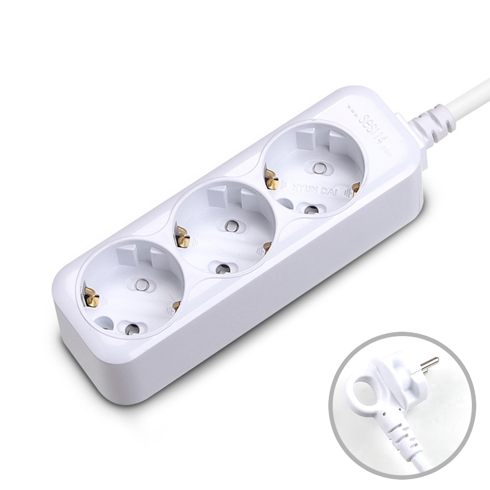 현대일렉트릭 멀티탭 일반 접지 멀티코드 콘센트 3구 1.5M (16A)