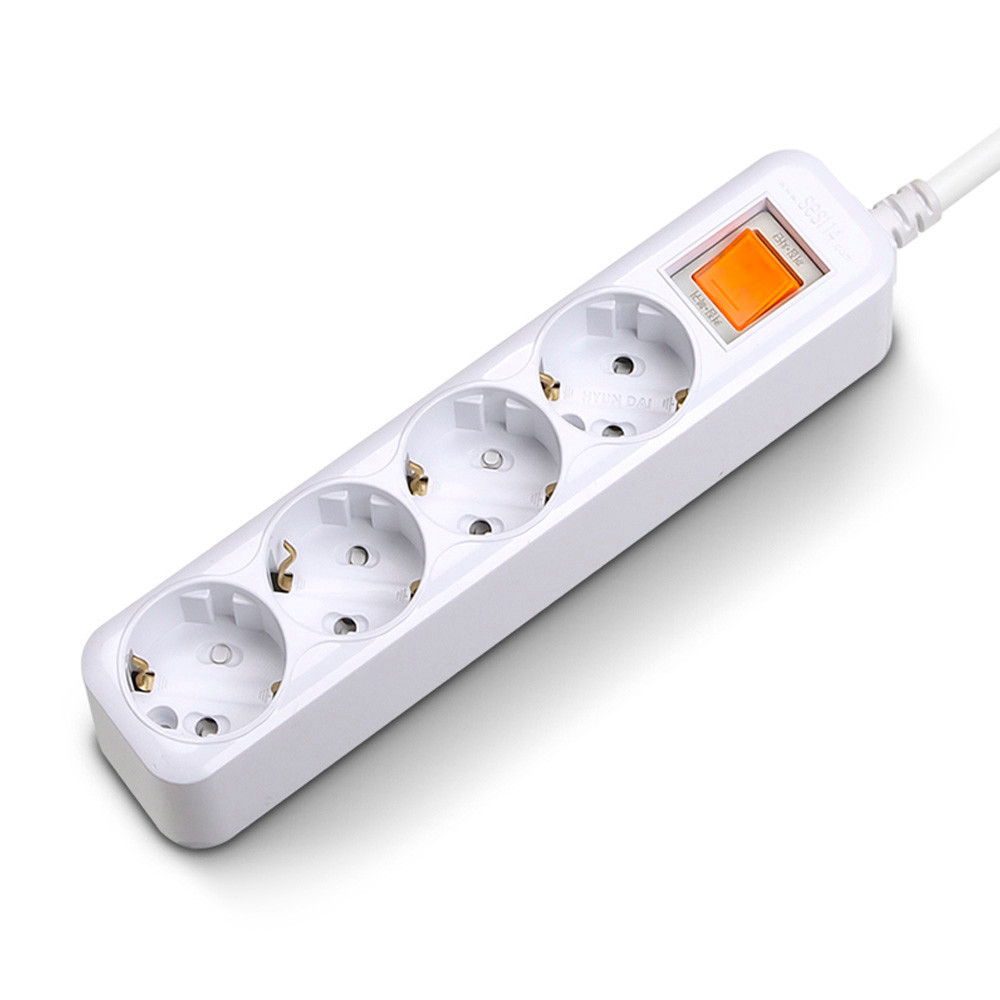 현대일렉트릭 멀티탭 메인 전원 스위치 과부하차단 멀티코드 콘센트 4구 1.5M (16A)