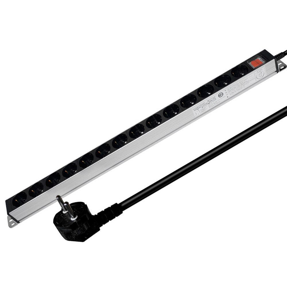 현대일렉트릭 멀티탭 서버랙 알루미늄 멀티코드 콘센트 메인 전원 스위치 서버탭 14구 1.5M (16A)