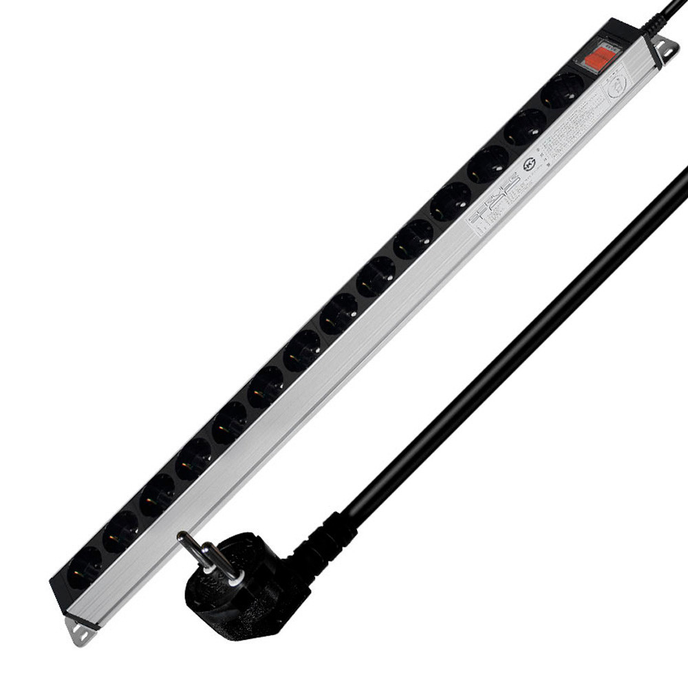 현대일렉트릭 멀티탭 서버랙 알루미늄 멀티코드 콘센트 메인 전원 스위치 서버탭 14구 5M (16A)