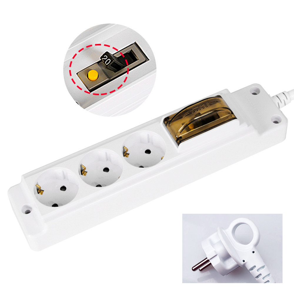 현대일렉트릭 멀티탭 고용량 멀티코드 콘센트 3구 5M (누전 차단기)