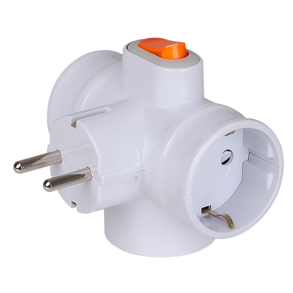 현대일렉트릭 멀티탭 T자형 3구 메인 전원 스위치 콘센트