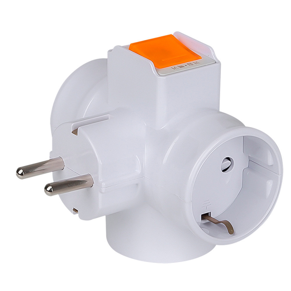 현대일렉트릭 멀티탭 T자형 3구 콘센트 메인 과부하 스위치 콘센트