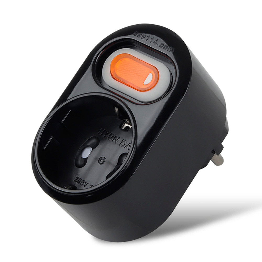 현대일렉트릭 멀티탭 블랙 절전 전원 스위치 1구 콘센트