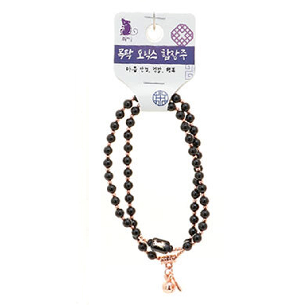 호연 불교 기원 팔찌 오닉스 목탁 안정 화해 띠 합장주 염주 (쥐)