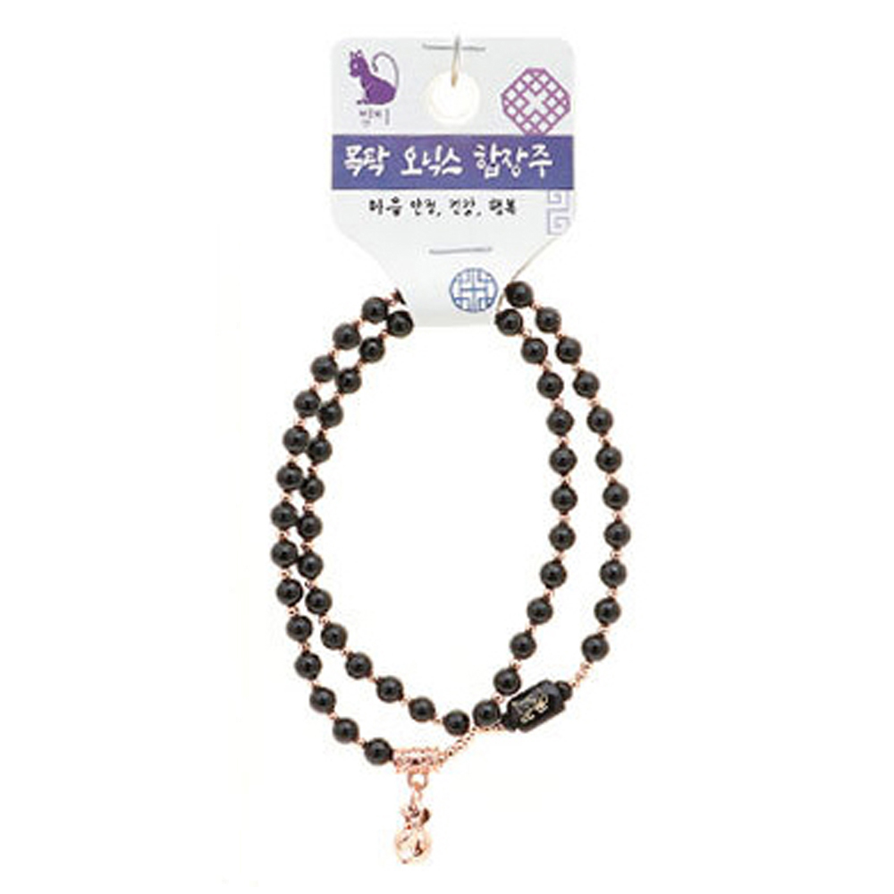 호연 불교 기원 팔찌 오닉스 목탁 안정 화해 띠 합장주 염주 (호랑이)