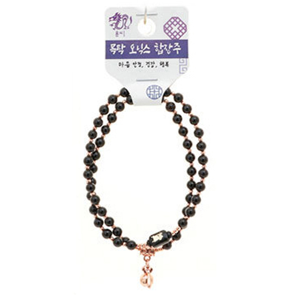 호연 불교 기원 팔찌 오닉스 목탁 안정 화해 띠 합장주 염주 (용)