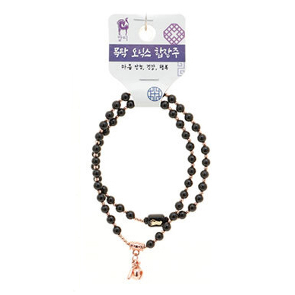 호연 불교 기원 팔찌 오닉스 목탁 안정 화해 띠 합장주 염주 (말)