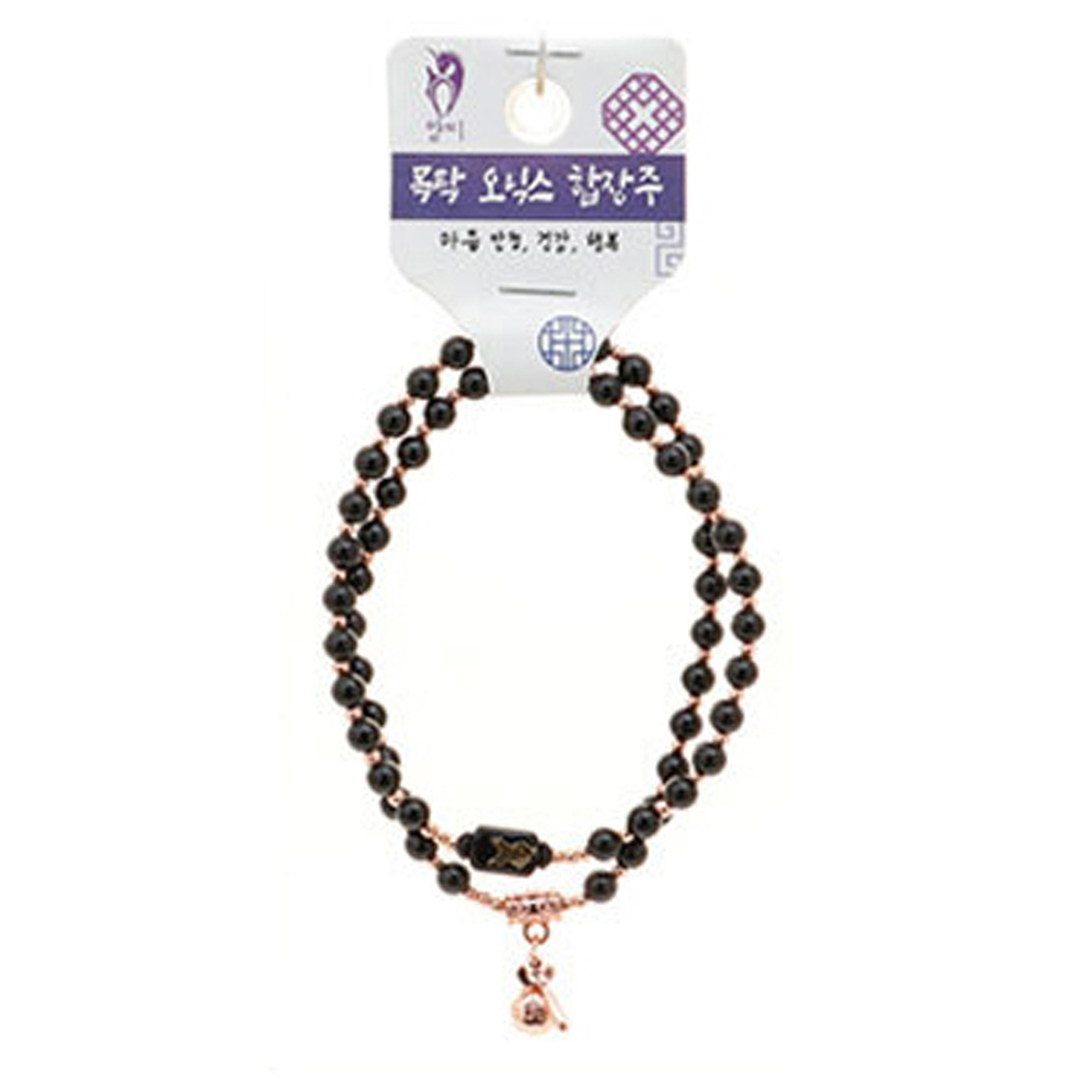 호연 불교 기원 팔찌 오닉스 목탁 안정 화해 띠 합장주 염주 (양)