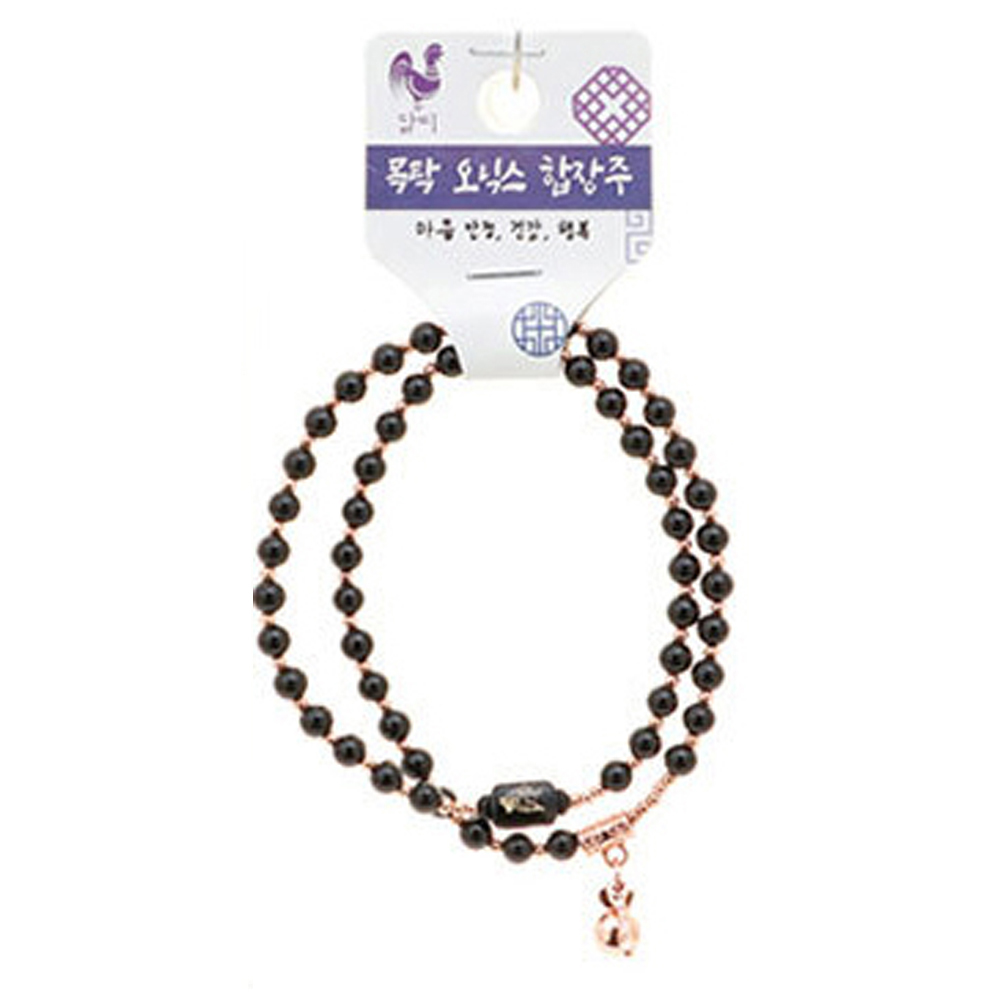 호연 불교 기원 팔찌 오닉스 목탁 안정 화해 띠 합장주 염주 (닭)