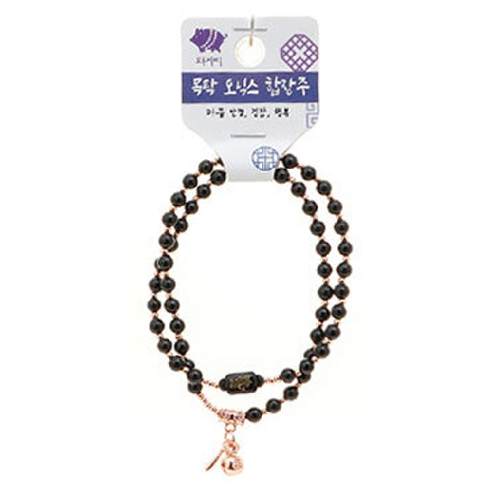 호연 불교 기원 팔찌 오닉스 목탁 안정 화해 띠 합장주 염주 (돼지)