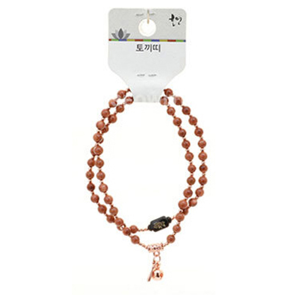 호연 불교 기원 팔찌 사금석 목탁 부귀영화 띠 합장주 염주 (토끼)