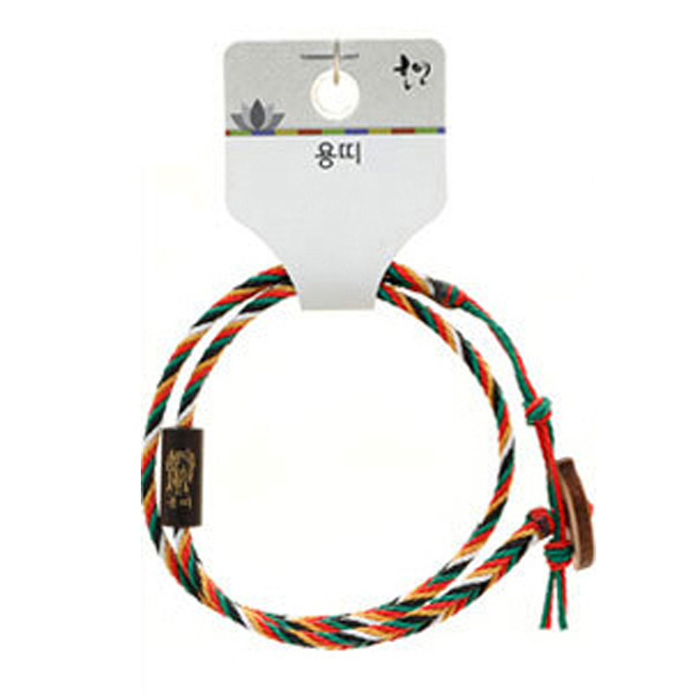 호연 불교 기원 팔찌 오방색 수제 2단 행운 띠 합장주 염주 (용)