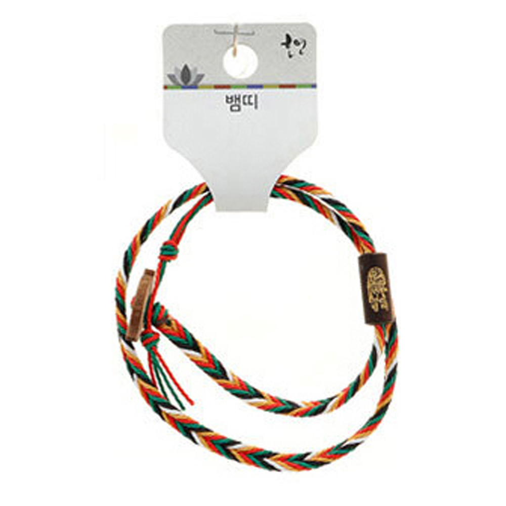 호연 불교 기원 팔찌 오방색 수제 2단 행운 띠 합장주 염주 (뱀)