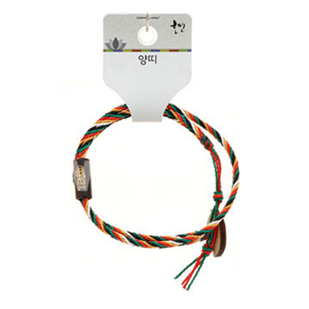 호연 불교 기원 팔찌 오방색 수제 2단 행운 띠 합장주 염주 (양)